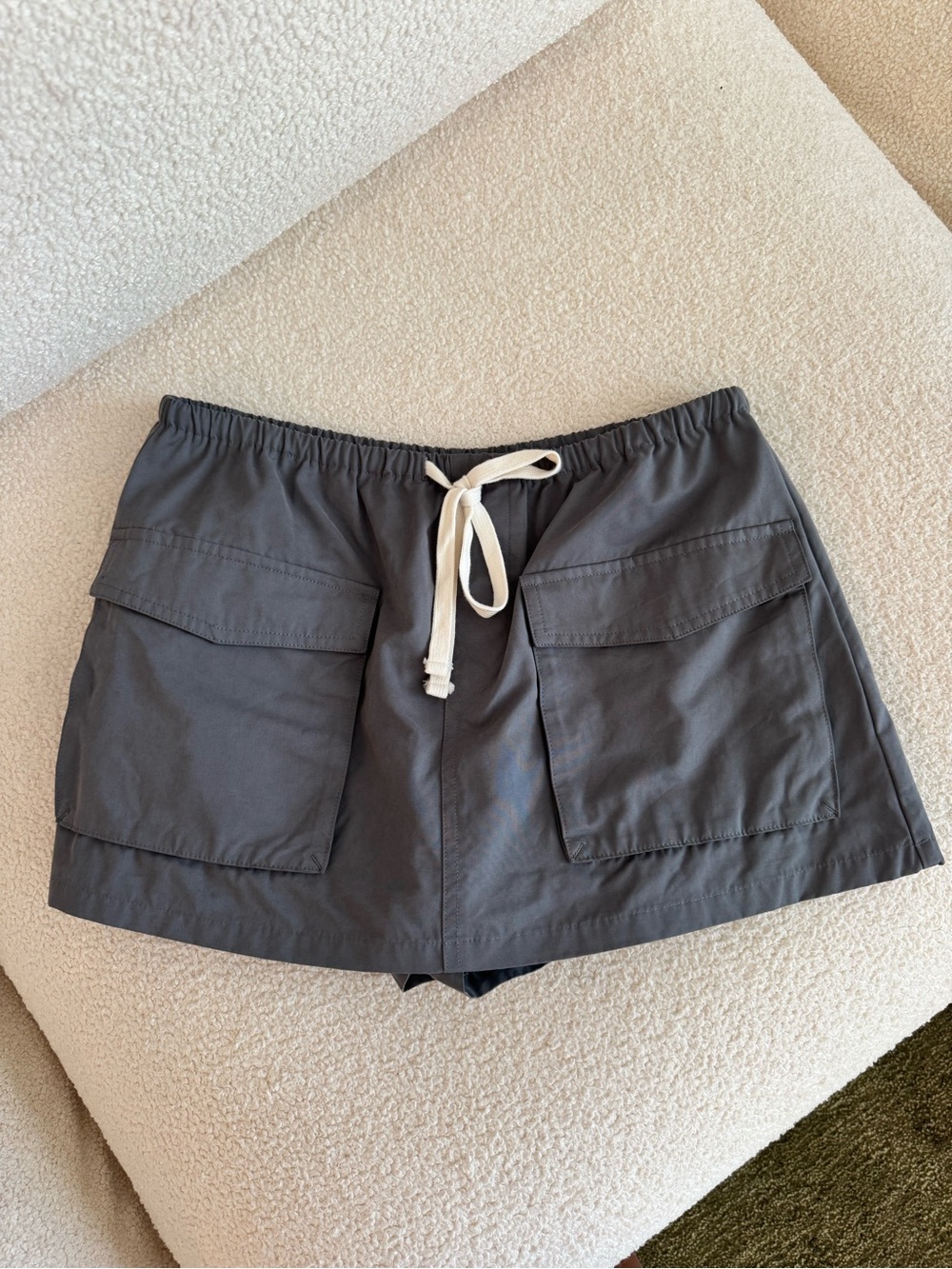 Zara Charcoal Utility Mini Skirt w/ Drawstring
